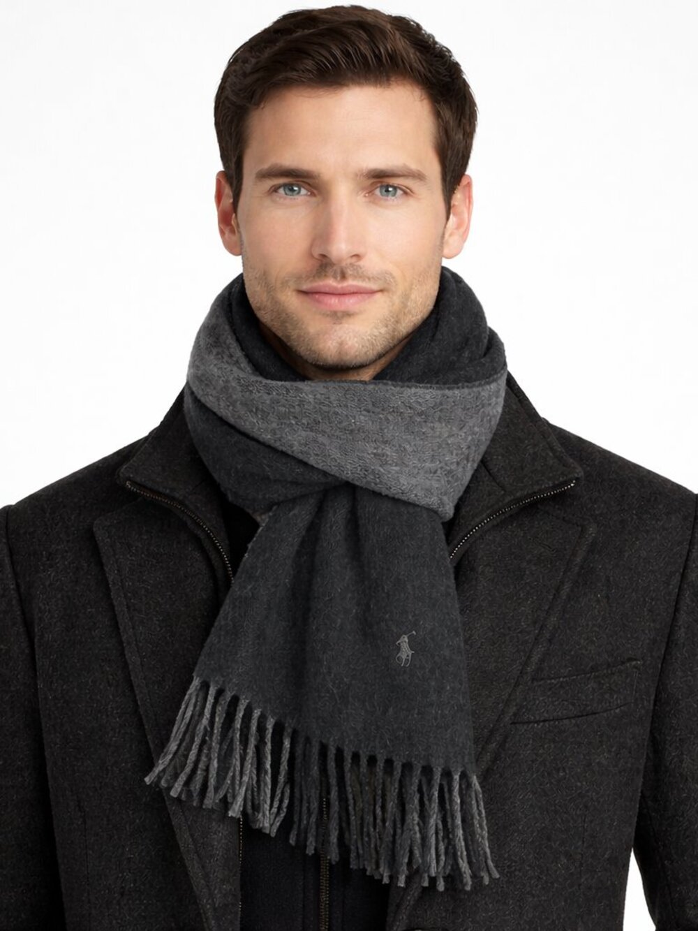 Wool Fringe Reversible Scarf City Classic Cozy Gift Preppy Travel Unisex Winter